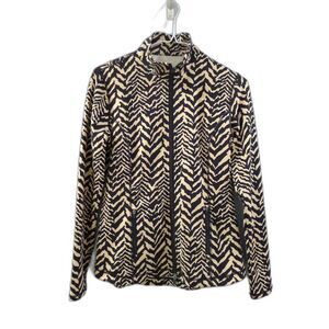 J. McLaughlin Animal Print Zip Up Jacket - Tan/Black S